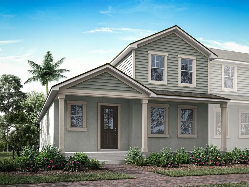 Front exterior of a new home in Rainwood, Groveland, FL, highlighting curb appeal (Image 1). Front exterior of a new home in Rainwood, Groveland, FL, highlighting curb appeal (Image 1).