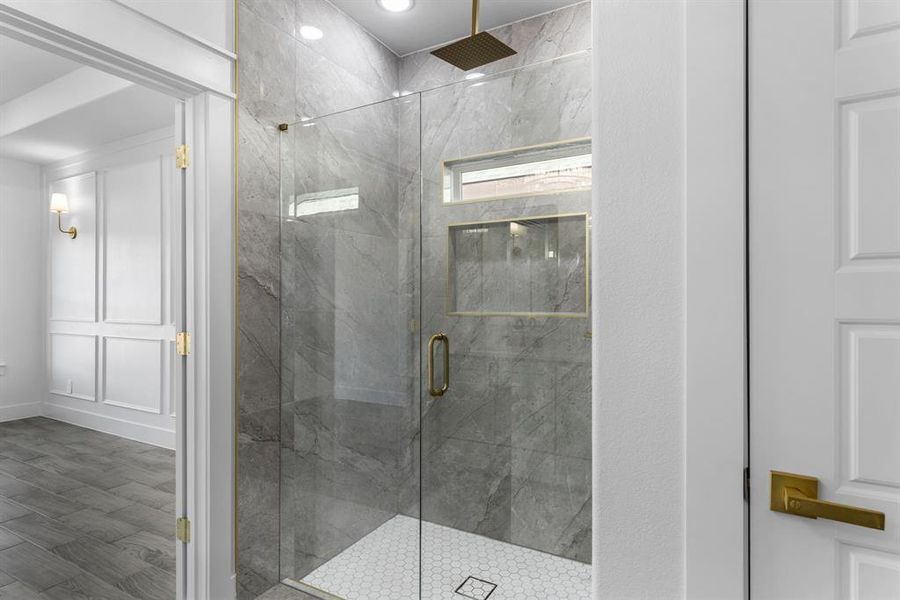 Bathroom featuring an enclosed shower