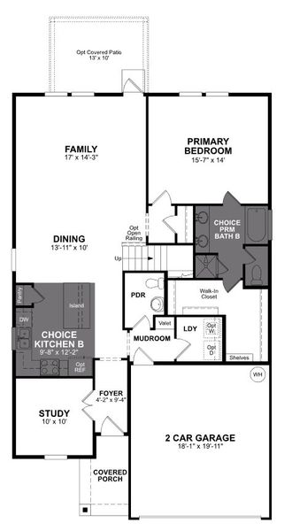 2D floor plan layout of this home in Hunter's Ranch, San Antonio, TX (Image 2).