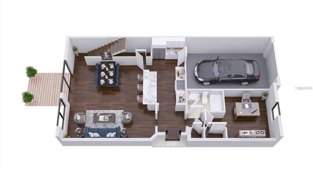 Sample Estero 3-D Floor Plan of 1st Floor