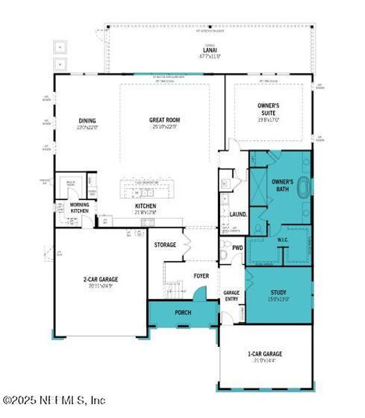 2D floor plan layout of this home in RiverTown - Springs, St. Johns, FL (Image 4).