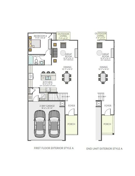 2D floor plan layout for the Felix by Tri Pointe Homes in Summit At Homestead, Chapel Hill, NC (Image 4).
