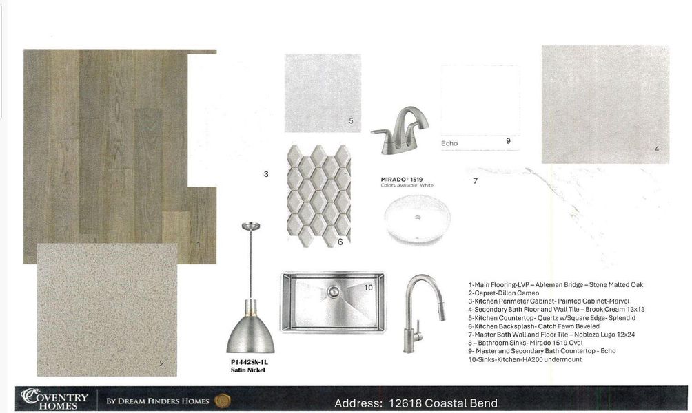 Sample of building materials used in homes in Bridgeland, Cypress (Image 3). Sample of building materials used in homes in Bridgeland, Cypress (Image 3).
