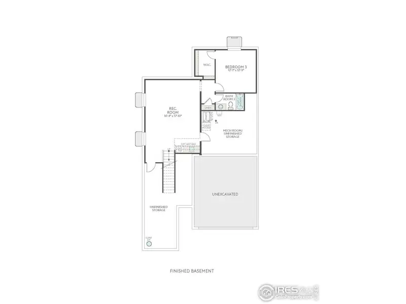 2D floor plan layout of this home in Westside Crossing, Berthoud, CO (Image 6).