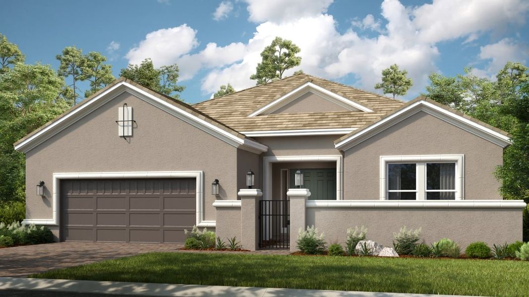 Representative exterior photo of a completed home built from the Pallazio by Taylor Morrison in Esplanade at McKinnon Groves, Winter Garden, FL (Image 22).