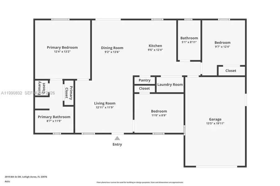 2D floor plan layout of this home in , Lehigh Acres, FL (Image 5).