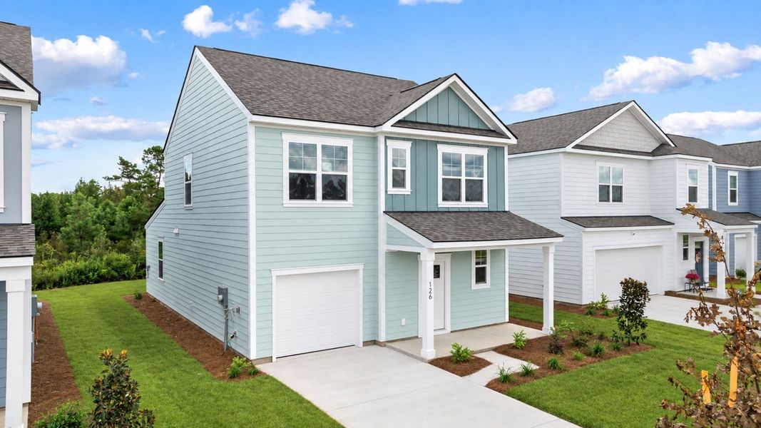 Front exterior of a new home in Sheep Island, Summerville, SC, highlighting curb appeal (Image 2).