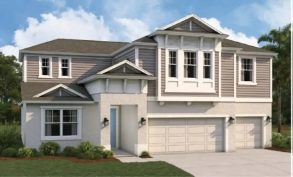 Representative exterior photo of a completed home built from the Jasper by William Ryan Homes in The Sanctuary – Royal Collection, Punta Gorda, FL (Image 3). Representative exterior photo of a completed home built from the Jasper by William Ryan Homes in The Sanctuary – Royal Collection, Punta Gorda, FL (Image 3).