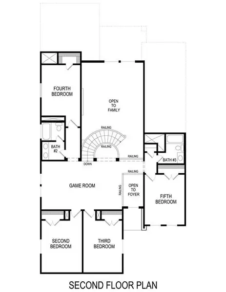 2D floor plan layout of this home in Valencia on The Lake, Little Elm, TX (Image 5).