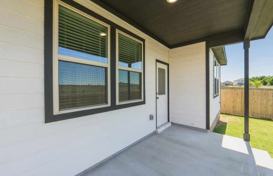 Exterior details and patio area of a home in Sonterra, Jarrell (Image 20).