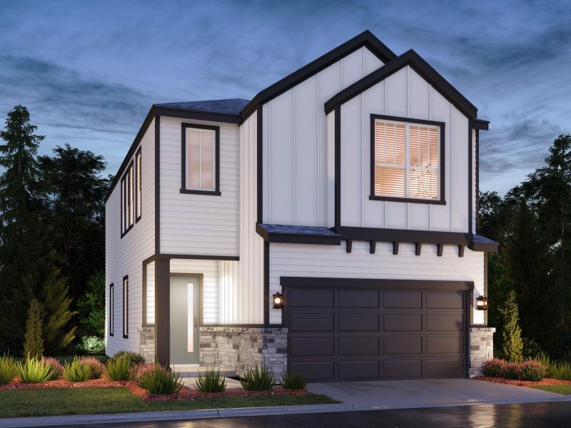 Front exterior of a new home in Kemah Crossing - Luxe Series, Kemah, TX, highlighting curb appeal (Image 1). Front exterior of a new home in Kemah Crossing - Luxe Series, Kemah, TX, highlighting curb appeal (Image 1).