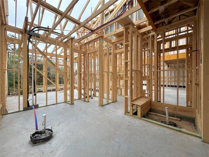 Primary Bathroom Will Feature Dual Sinks, Separate Shower, and Freestanding Tub. Construction Photos as of 1-12-2026