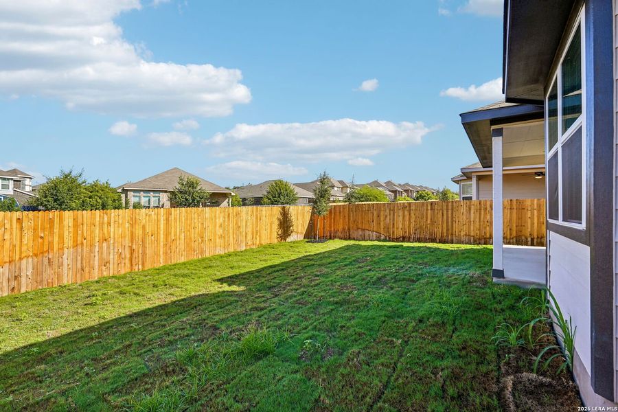 Exterior details and patio area of a home in Sagebrooke - Premier Series, San Antonio (Image 28).