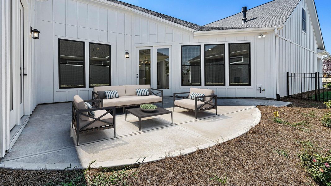 Exterior details and patio area of a home in The Courtyards on Robinson Church, Harrisburg (Image 3).