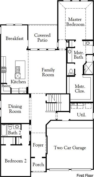 2D floor plan layout of this home in Pecan Square, Northlake, TX (Image 3). 2D floor plan layout of this home in Pecan Square, Northlake, TX (Image 3).