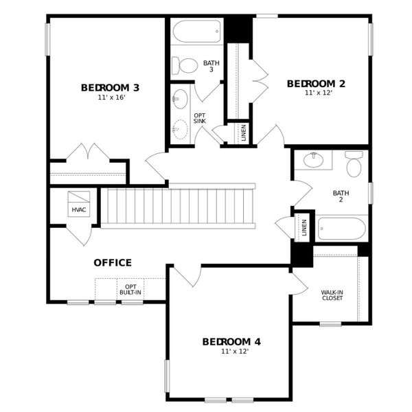 2D floor plan layout of this home in Traditional Homes at Easton Park, Austin, TX (Image 3). 2D floor plan layout of this home in Traditional Homes at Easton Park, Austin, TX (Image 3).
