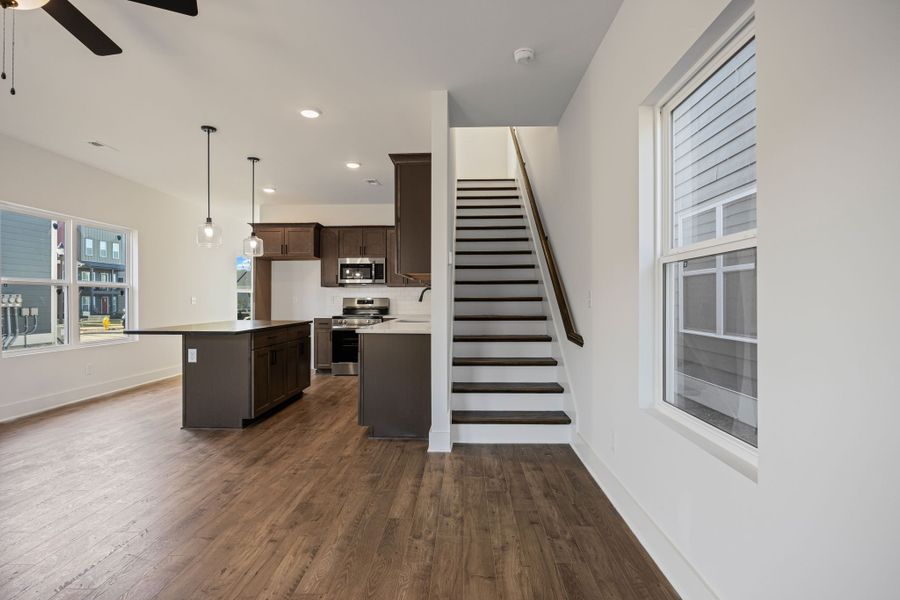 Representative furnished interior of a home built from the Fontaine Townhome by Parkside Builders in The Parks of Mill Town, Chattanooga (Image 31).