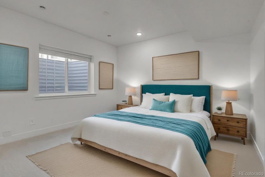 Bedroom 2 - basement  virtually staged