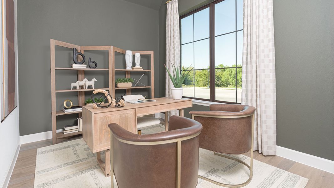 Representative furnished interior of a home built from the 3433W by Perry Homes in Palmera Ridge 70', Leander (Image 3).