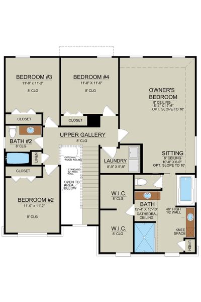 Blackbeard Floor Plan - Second Floor with Owner's Sitting Room