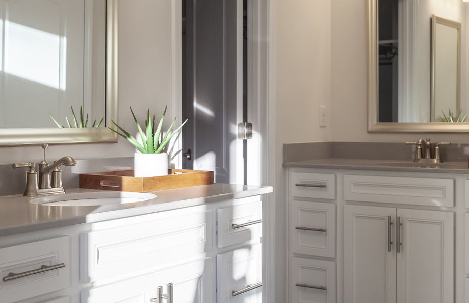 Owner's Bathroom with Double Vanities and Walk-in Shower