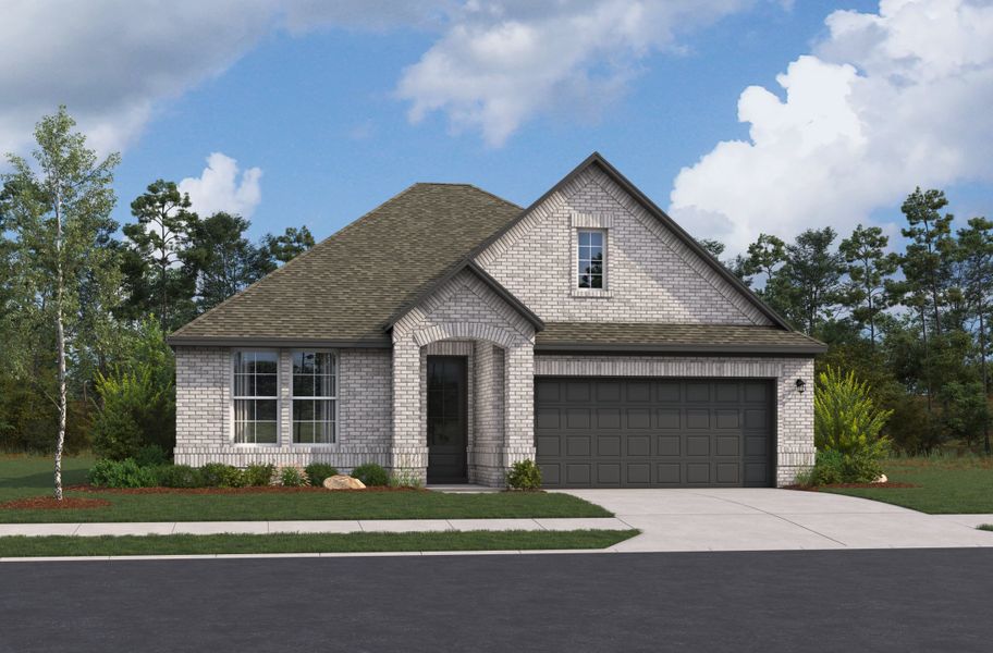 Representative exterior photo of a completed home built from the Sierra by Beazer Homes in Saddle Creek Ranch, Cibolo, TX (Image 1). Representative exterior photo of a completed home built from the Sierra by Beazer Homes in Saddle Creek Ranch, Cibolo, TX (Image 1).