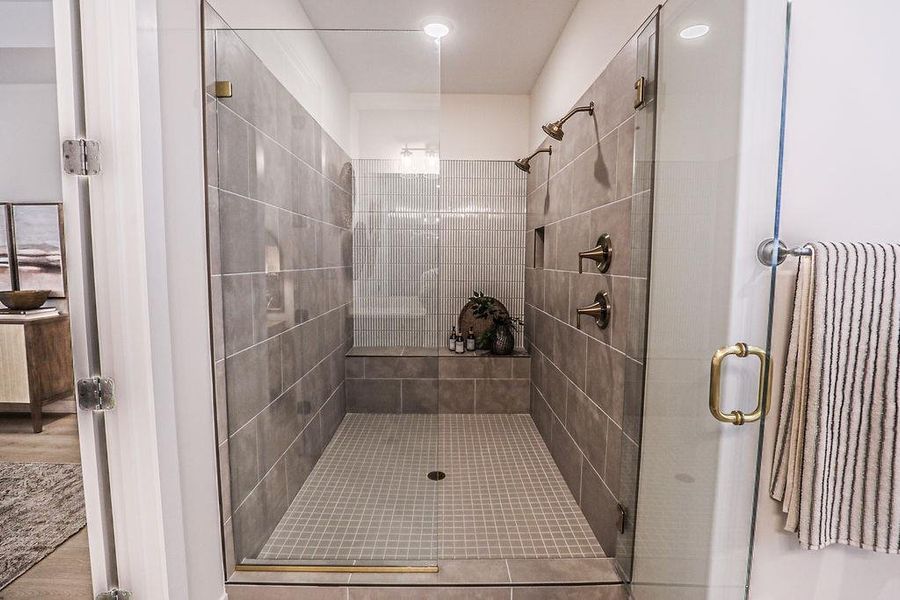 Bathroom with a stall shower