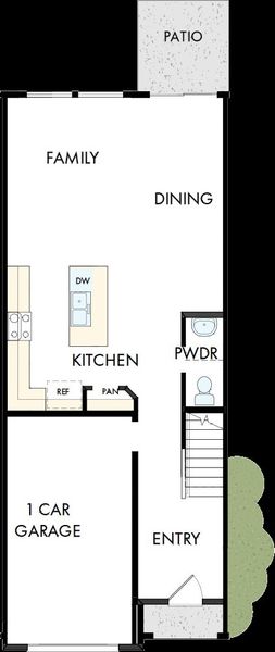 2D floor plan layout of this home in Nexus Townhomes, Gallatin, TN (Image 2).