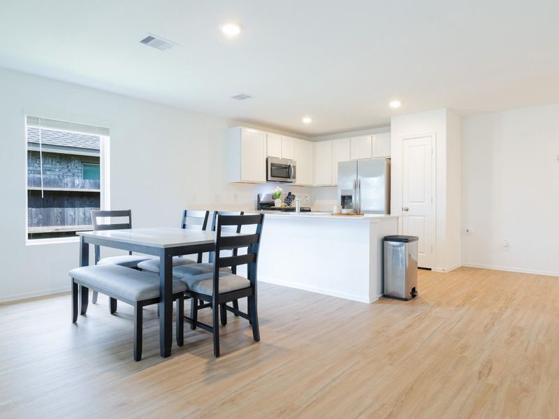 Furnished interior view inside a new home in Sterling Point at Baytown Crossings: Watermill Collection, Baytown (Image 3). Furnished interior view inside a new home in Sterling Point at Baytown Crossings: Watermill Collection, Baytown (Image 3).