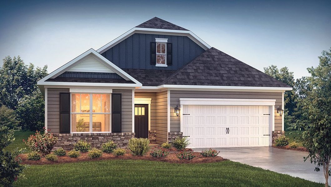 Representative exterior photo of a completed home built from the Arlington by D.R. Horton in The Villas at Pine Valley, Boiling Springs, SC (Image 19).
