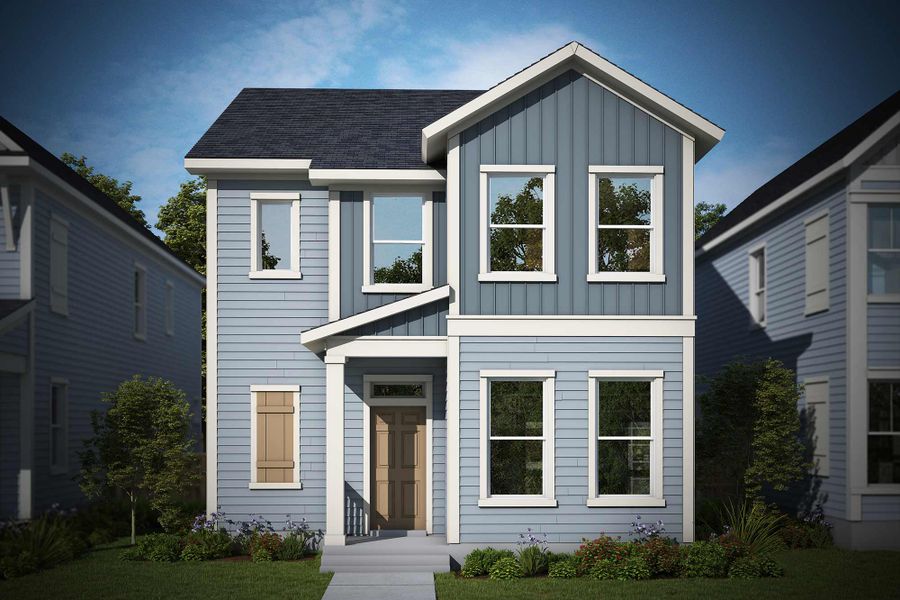 Front exterior of a home in the Revel Crossing at Wolf Ranch – The Outlook Collection community, located in Colorado Springs, CO (Image 15).