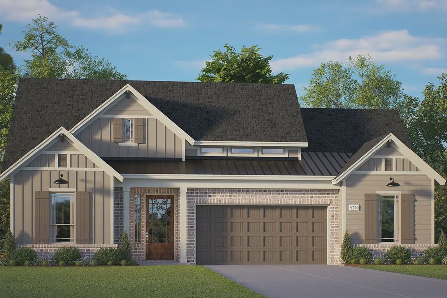 Representative exterior photo of a completed home built from the Sweetwater by Chesmar Homes in Riceland 60s 70s, Mont Belvieu, TX (Image 20).