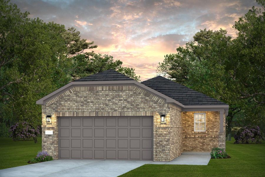 Representative exterior photo of a completed home built from the Alpine by Del Webb in Del Webb Austin at Lost Pines, Bastrop, TX (Image 25).