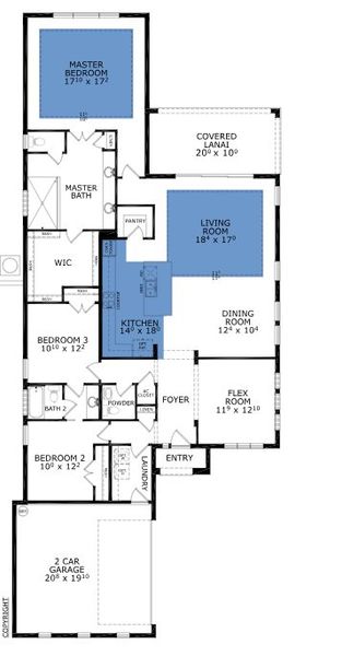 2D floor plan layout for the Nika - Classic Series | 50' Wide Lots by ICI Homes in Veranda Bay, Flagler Beach, FL (Image 2). 2D floor plan layout for the Nika - Classic Series | 50' Wide Lots by ICI Homes in Veranda Bay, Flagler Beach, FL (Image 2).