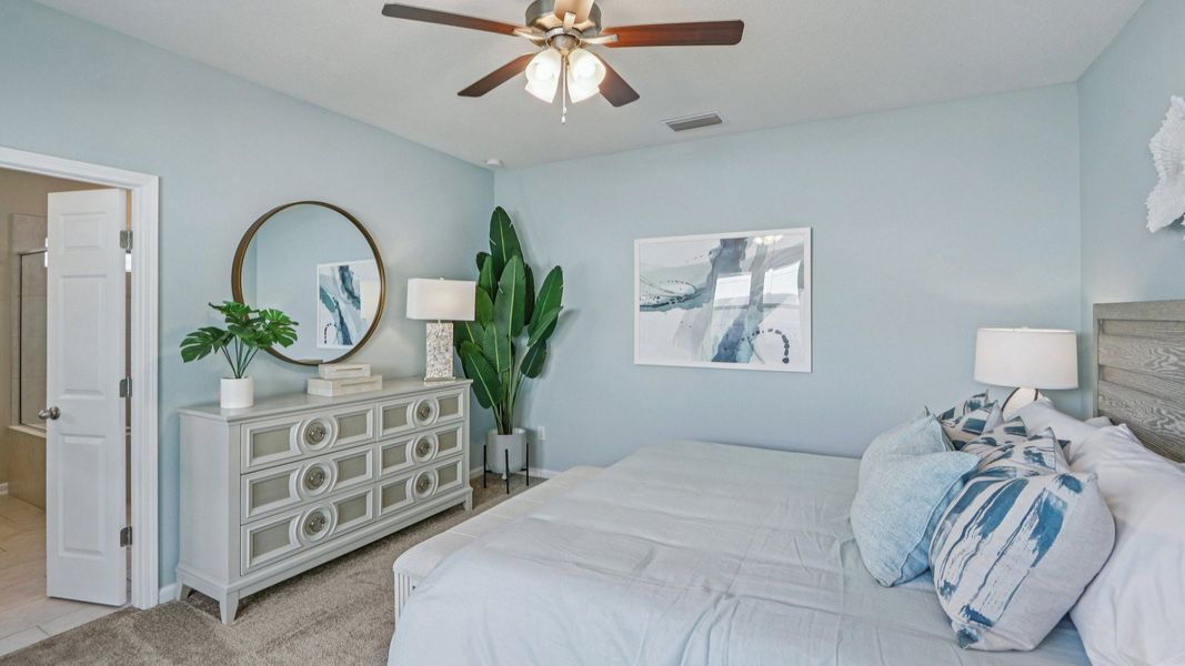 Merritt Floorplan Primary Bedroom by DRB Homes in the Panther Creek Community, Jacksonville, FL