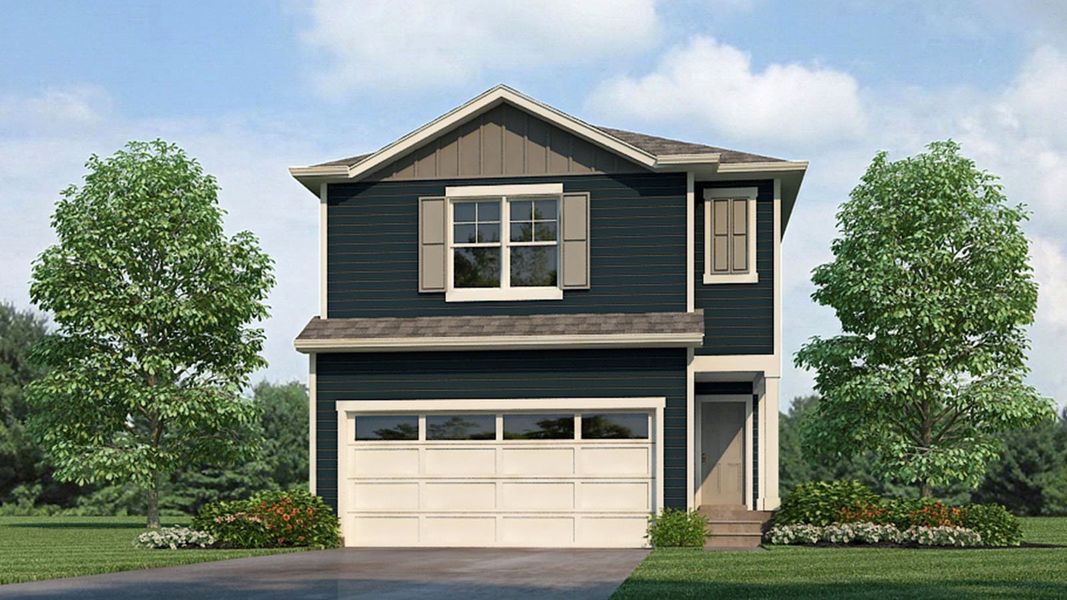 Representative exterior photo of a completed home built from the SPARROW by D.R. Horton in The Ridge at Lorson Ranch, Colorado Springs, CO (Image 5). Representative exterior photo of a completed home built from the SPARROW by D.R. Horton in The Ridge at Lorson Ranch, Colorado Springs, CO (Image 5).