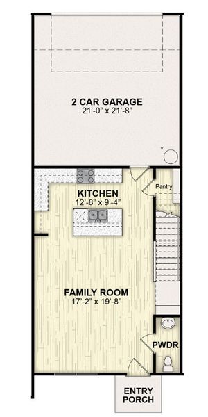 2D floor plan layout for the St Andrews by Rockwell Homes in Whaley Grove, St. Cloud, FL (Image 3).