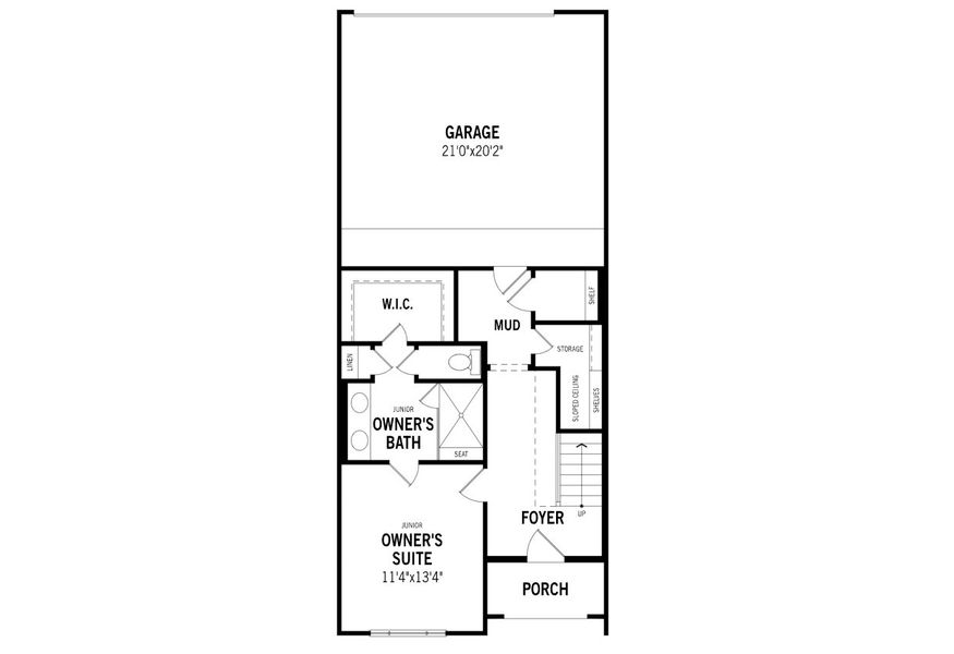 2D floor plan layout of this home in Wade Settlement Townhomes, Frisco, TX (Image 21).