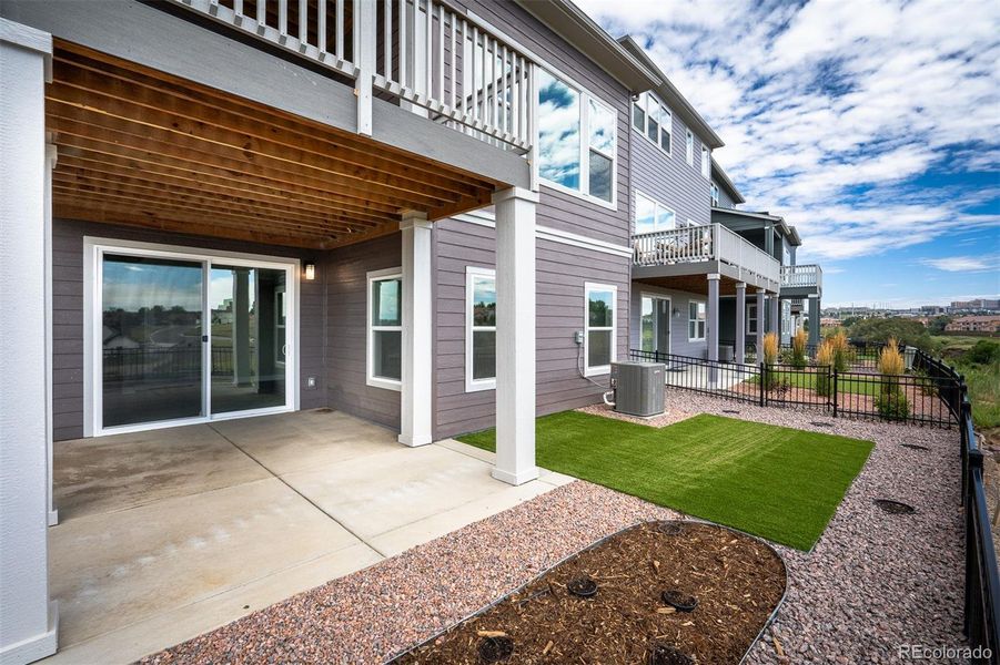 Exterior details and patio area of a home in Trailside at Cottonwood Creek, Colorado Springs (Image 1).