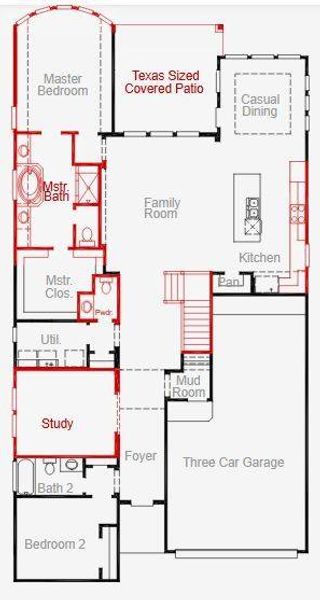 2D floor plan layout of this home in Two Step Farm, Montgomery, TX (Image 3). 2D floor plan layout of this home in Two Step Farm, Montgomery, TX (Image 3).