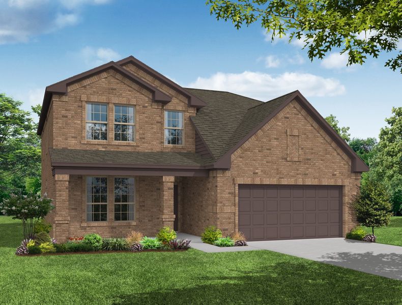 Representative exterior photo of a completed home built from the Raleigh by Impression Homes in De Berry Reserve, Royse City, TX (Image 5). Representative exterior photo of a completed home built from the Raleigh by Impression Homes in De Berry Reserve, Royse City, TX (Image 5).