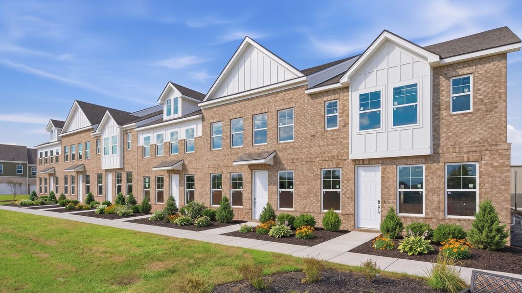 Front exterior of townhomes