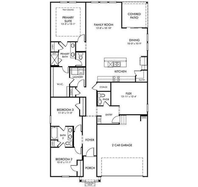 2D floor plan layout of this home in Oxford Station, Salisbury, NC (Image 5).