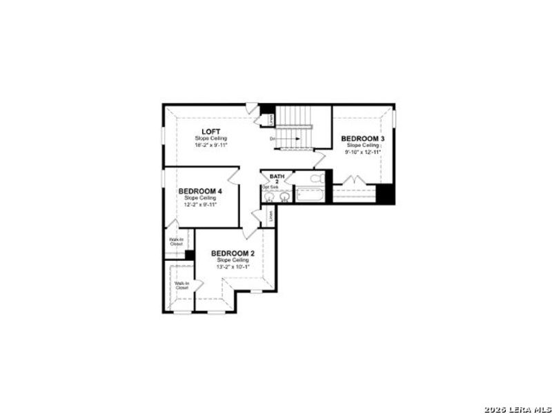 2D floor plan layout of this home in Comanche Ridge, San Antonio, TX (Image 3).