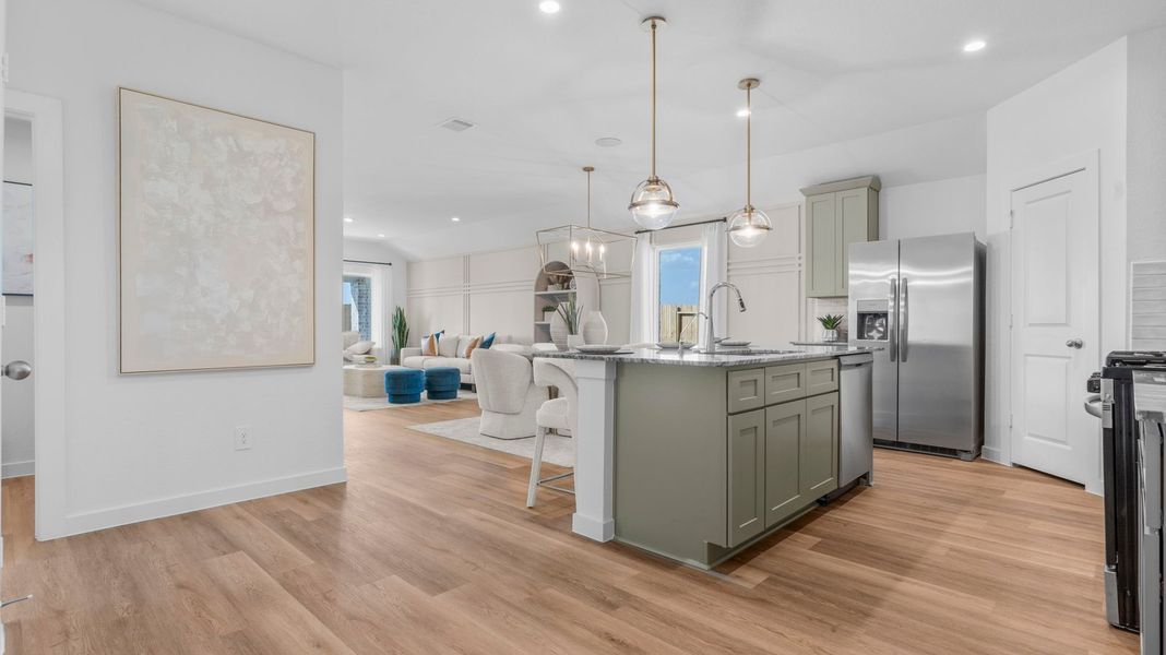 Furnished interior view inside a new home in Caldwell Crossing, Iowa Colony (Image 5).