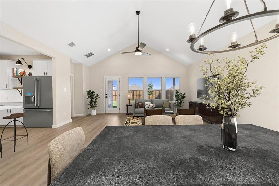 Furnished interior view inside a new home in Aspire at Noble Ridge, Howe (Image 13). Furnished interior view inside a new home in Aspire at Noble Ridge, Howe (Image 13).