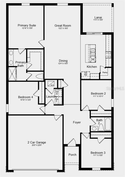 2D floor plan layout of this home in Waterstone, Groveland, FL (Image 3).