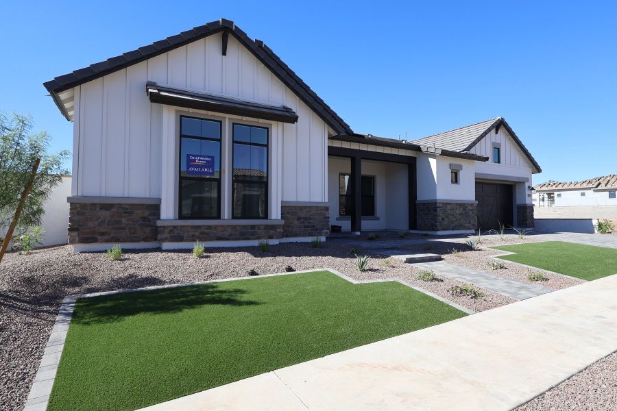 Front exterior of a new home in Alta at Verrado Regent Hills, Buckeye, AZ, highlighting curb appeal (Image 12).