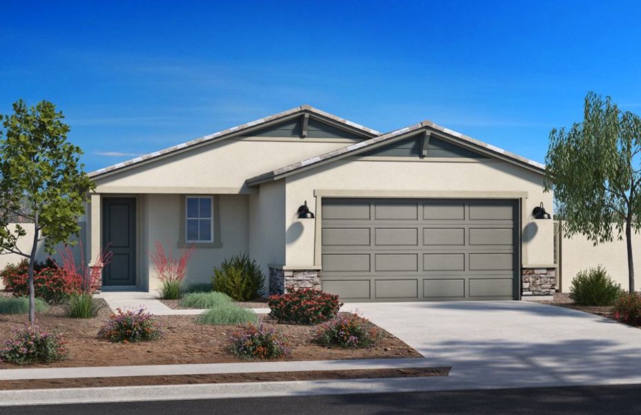 Representative exterior photo of a completed home built from the 1520 by Homes by Towne in Laveen Vistas III, Laveen, AZ (Image 5).