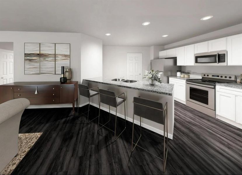 Furnished interior view inside a new home in Waterside at Cedar Creek, Abilene (Image 3).